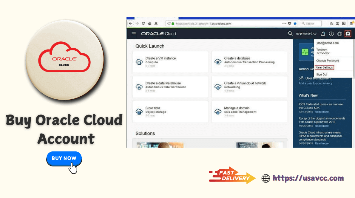 Oracle Cloud Account buy